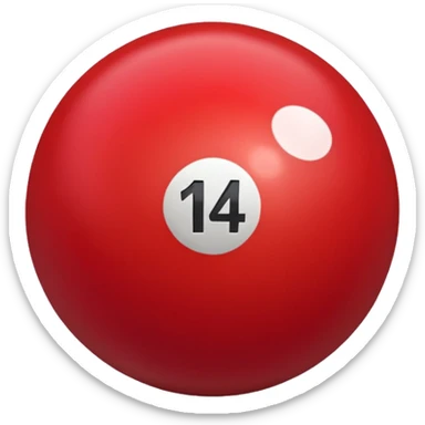 The number 14 on a red pool ball sticker