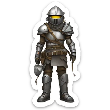 post apocalyptic scavenger in armor made from road signs sticker