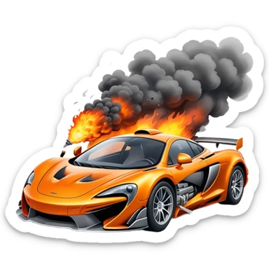 sorayama mclaren car crash fire and smoke explodsion  sticker
