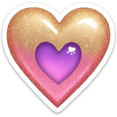 glitter heart sticker