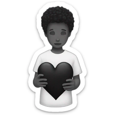 Black heart broken sticker