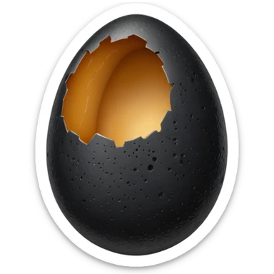 black  egg cracked open sticker