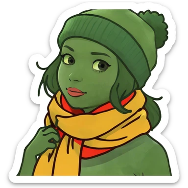 Girl grabbing her neck  sticker