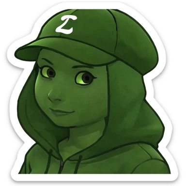 girl wearing a hoodie  sticker