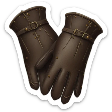 leather medieval gloves sticker