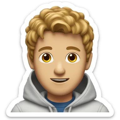 Guy with light brown hair in a hoodie sticker