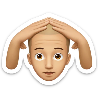 Claudio Vieira De Oliveira, portrait with his unique upside-down head posture, simple background sticker