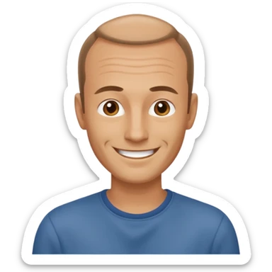 man casual clothes receding hairline sticker