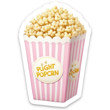 light pink popcorn box and light yellow popcorn sticker