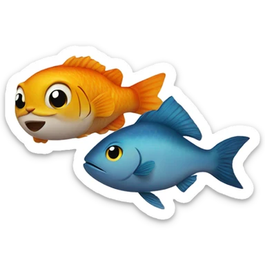 fish and cat sticker
