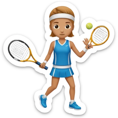 High resolution full body of a tennis player with just a one racket  sticker