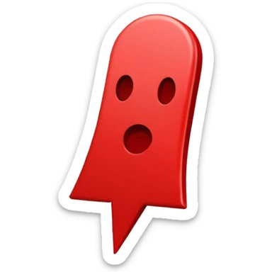 exclamation mark full red no face sticker