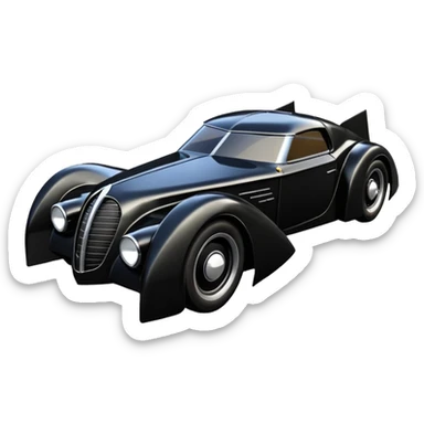  the animated series Venom aerodynamic futuristic Batmobile loosely based on 1936 cord 812 (flat long straight faceted mechanical body) stealthy street hot rod  sticker