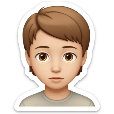 adolescent au visage impassible. Cheveux courts sticker