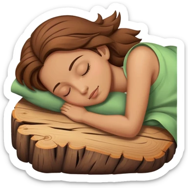 Log body with sleeping my head sticker
