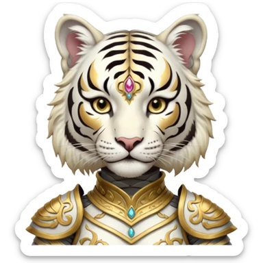 ESO Female white tiger khajiit leader of the umbral rose  sticker