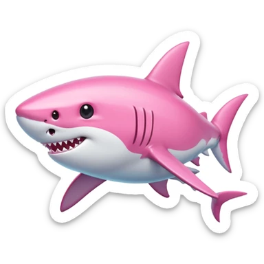 Pink shark with bow sticker