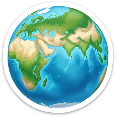 planet Earth with continents and oceans sticker