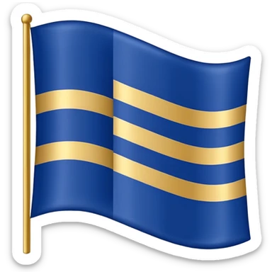 A flag with two dark blue stripes and a gold stripe in the middle sticker