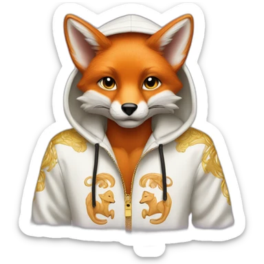 The fox in the versace hoodie sticker