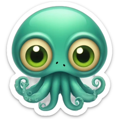 Cute kraken eyes close meditate sticker