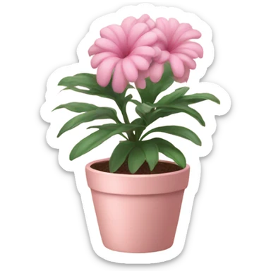 Pink plant in pale pink pot sticker