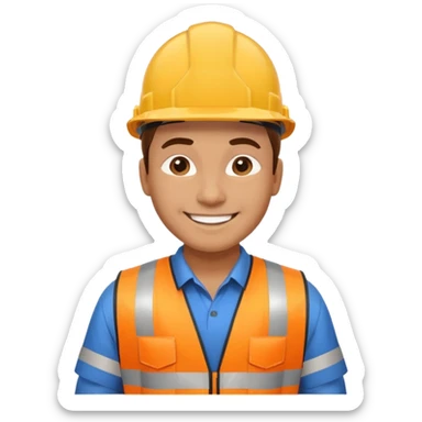 engineer in hard hat view from above sticker