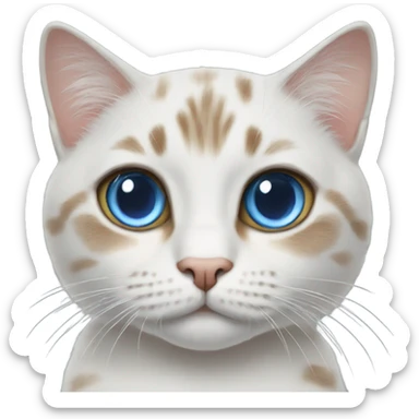 Realistic blue eyed cat sticker