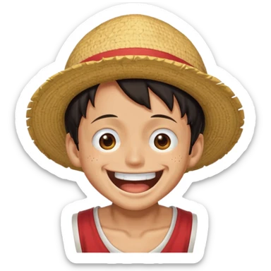 Luffy original con sonido riendose sticker