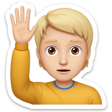 Waving hand infront of very worried face sticker