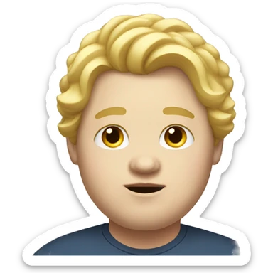 Obese, young male, long blonde hair sticker