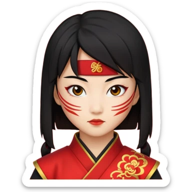 Ninja Girl ,Chines new years sign sticker