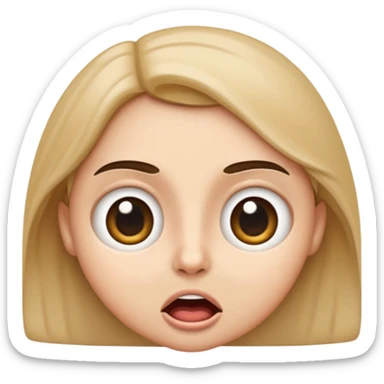 Create an iOS styled emoji that shows immense shock but satisfaction sticker