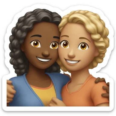 Sisters hugging sticker