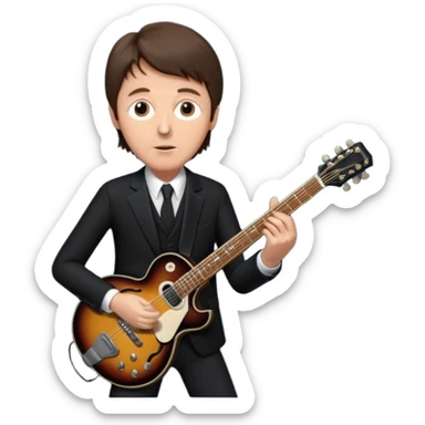 Paul McCartney playing guitar black suit sticker