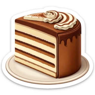 One slice of tiramisu cake sticker