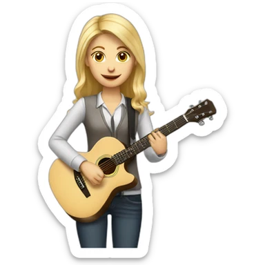 blond english teacher guitar sticker