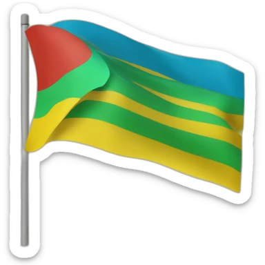Flag with a red ⵣ in the middle and 3 horizontal colors blue green and yellow from in order above to bottom sticker