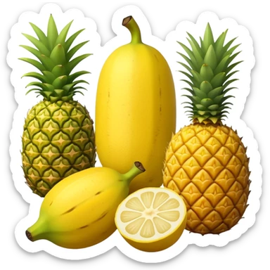 Lemon, Banana, Pineapple Fruit sticker