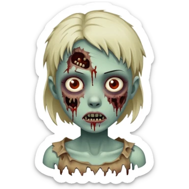 Short wolf cut zombie girl sticker