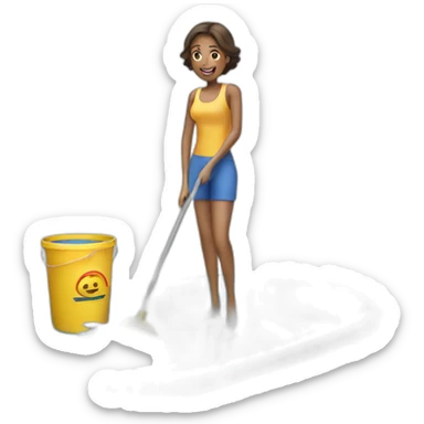 cleaning swimming pool sticker