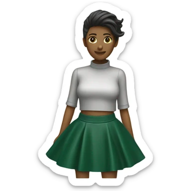 Dark Green leather mini skirt isolated sticker