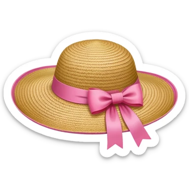 sun hat with a pink bow sticker