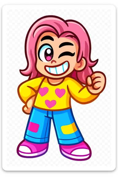 Extract every character from the picture. there is  5 character. So i need total 5 images of the character including the clothes and accessories they are wearing, and place on a transparent background. Keep the original style and appearance exactly the same. and separately give me the each character picture

 sticker