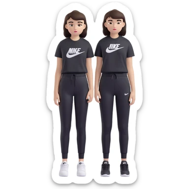 chico de pelo moreno, corte taper fade, flequillo a las cejas, camiseta Nike negra, pantalones Nike negros bajados, zapatillas Dior blancas sticker