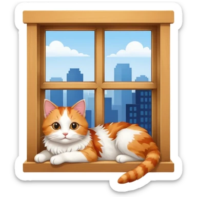 Cat laying in window  sticker