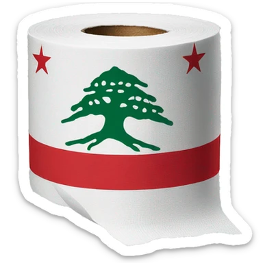 Lebanon flag on toilet paper sticker