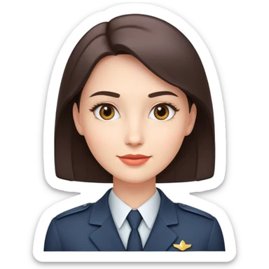 AI agent with feminine, human-like facial features, friendly expression sticker