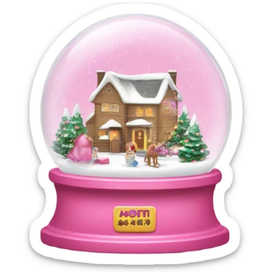pink snow globe sticker