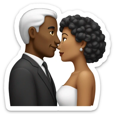 beso pareja mujer negra y hombre blanco sticker